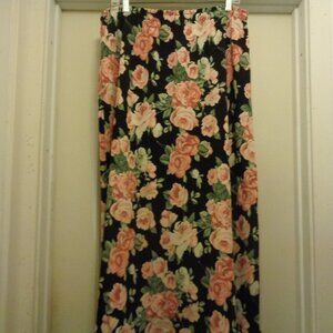 RETRO VINTAGE GARDEN OF FLOWERS GIRL Maxi Skirt X L